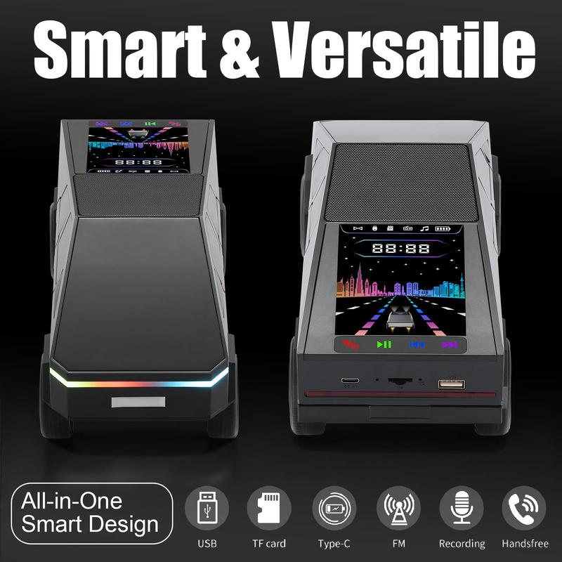 Bluetooth Pickup Truck Replica Portable Speaker,with Display Screen,HD Sound, TWS Pairing, FM Radio,Built-in Microphone Hands-Free Calling, LED Party Light, Surprise Gift for Car Lovers,Unisex: The Best Gift for 2026  Audio Wireless Stereo Usb Colorful