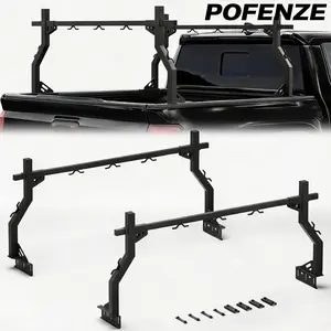 POFENZE-NADIA Ladder Rack for Truck Bed, Adjustable 46"-71" Width Heavy-Duty Truck Rack with E-Coating & Powder-Coated Finish, 1000LBS Capacity, No-Drilling Universal Fit for Kayaks Canoes Ladders Camping Gear Ram 2500 Kit