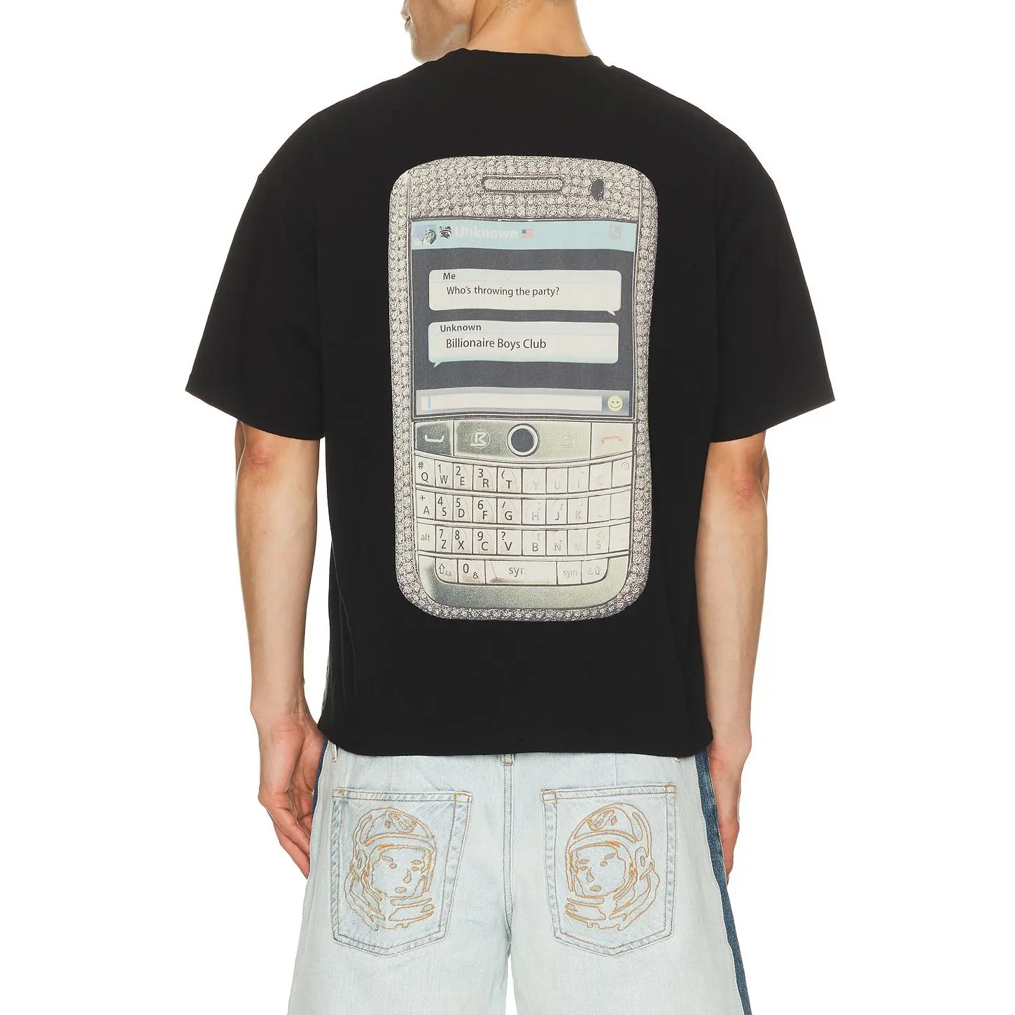 Billionaire Boys Club Text Cropped Tee in Black