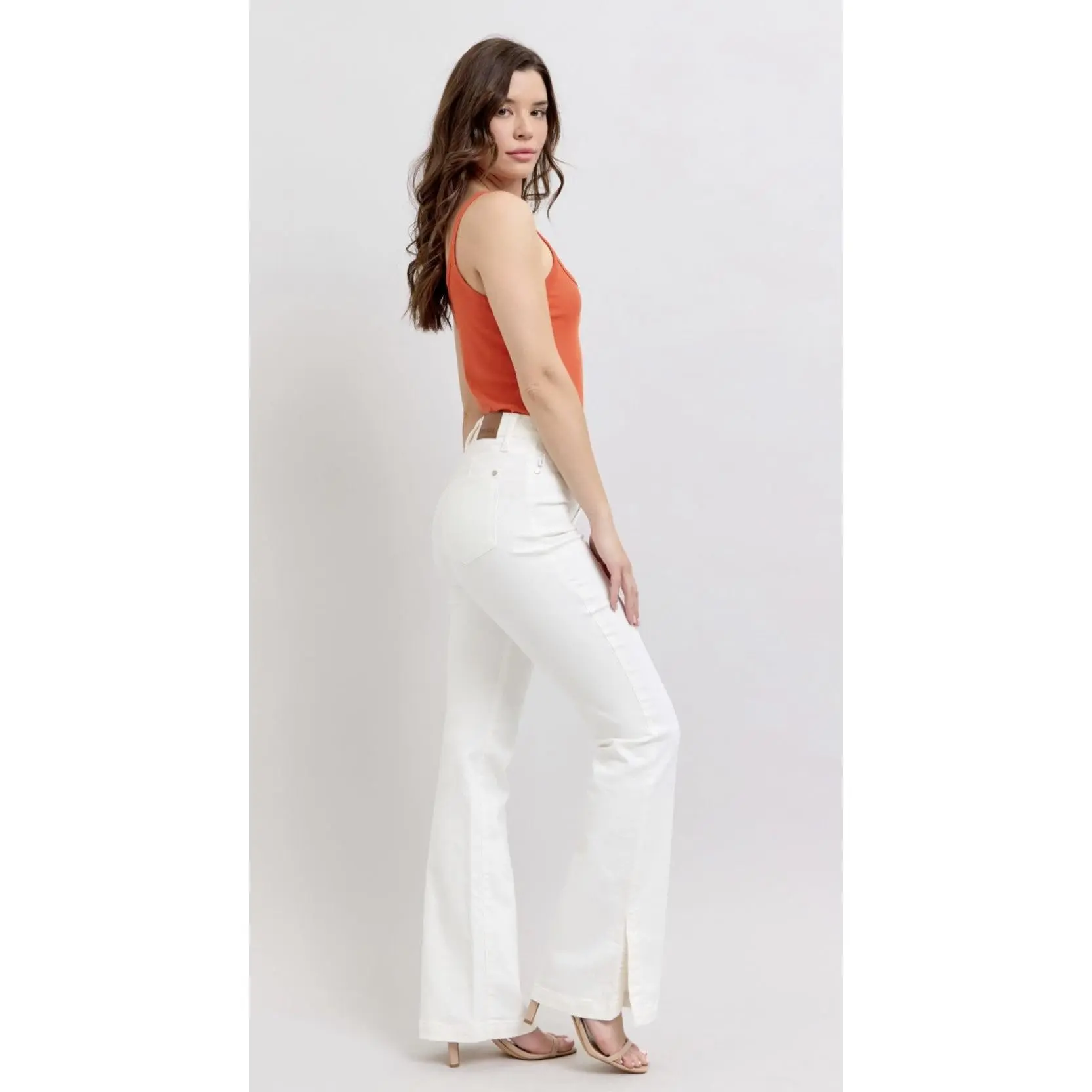 Judy Blue White Flares with side Slit