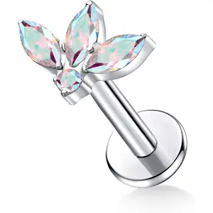 G23 Titanium Flat  Earrings Studs 20g 18g 16g F136 Titanium Labrets Press Fit Threadless Push In Dainty Cartilage Helix Conch Lobe Lip Tragus   Push