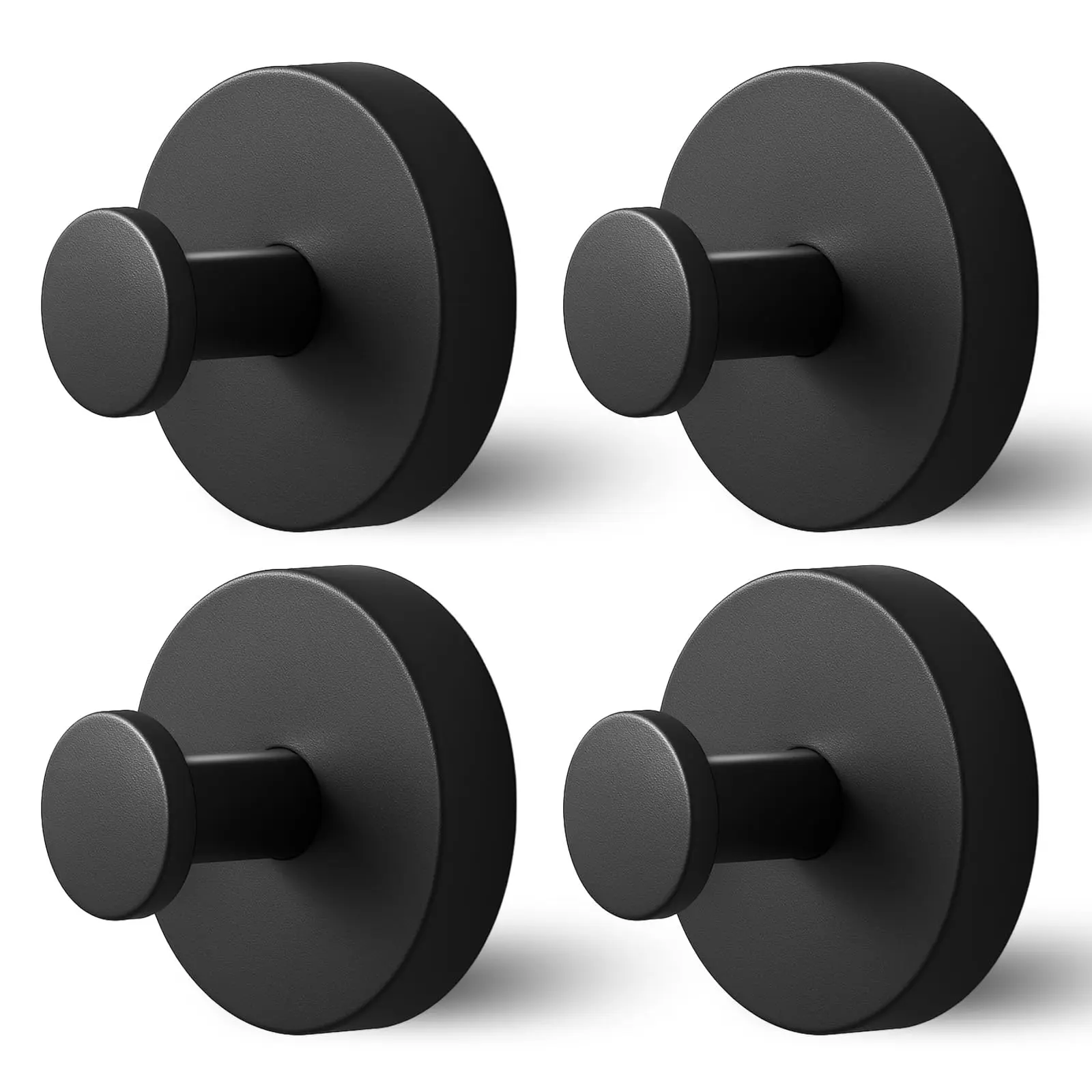 4 Pack Suction Cup Hooks for Shower,Matte Black Removable Towel Hooks for Bathroom, 304 Stainless Steel Vacuum Shower Hooks for Glass Door, Mirror, Tile, Kitchen, Window, Wreath, Holds up to 11 lb tiktokshopbacktoschool