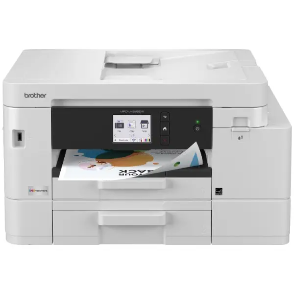 Wireless Color All-in-One Inkjet Printer, Print Scan Copy Fax, Automatic Duplex, 400-Sheet Capacity, Wi-Fi & USB, 20 ppm Black / 19 ppm Color