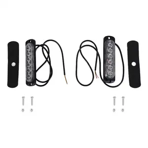 LED Emergency Strobe Lights, Amber 6 LED Strobe Warning Emergency Flashing Light for Car Truck Off Road ATV SUV 2 Pack