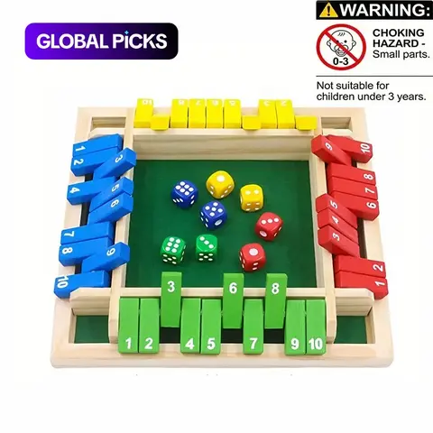 Wooden Dice Board Game for Up to 4 Players, Classic Family Strategy Game, Fun Skill-Building Tabletop Game, Kid Board Games, Family #GLOBAL PICKS