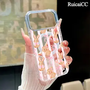 Magnetic Soft Case for iPhone12/13/14/15/16/17/Air/promax, Cute Bunny Bow Pattern MagSafe Compatible,Aesthetic Pattern Design Lightweight,AntiScratch,and Trendy