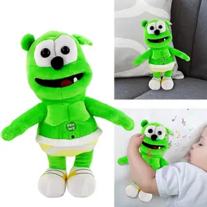 30cm/11.8in Singing Gummy Plush Toys For Festive Patry Gift Gummy Bear Stuffed Dolls Peluche Sounding Bear Party Plushie Toys Kids Gift