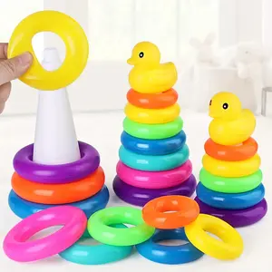 Random Color Stacking Toy, 1 Set Colorful Stacking Ring Duck Toy, Early Education Toy, Fun Stacking Game Toy for Kids, Gift for Boys & Girls