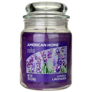 Yankee Candle Lovely Lavender Scented Fragrance Candle - Large 19oz Glass Jar - Freshener, Decor