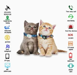 CE FCC Certified Pet GPS Tracker Collar, Anti-Lost Real-Time Positioning Collar for Dogs & Cats, Adjustable Pet Location Tracker