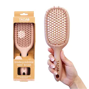 TADA Natural Beauty Vent Hair Brush Detangler for Curly, Thick, Wavy, and Thin Hair - Detangler Brush for Women, Men, Kids (Pink)