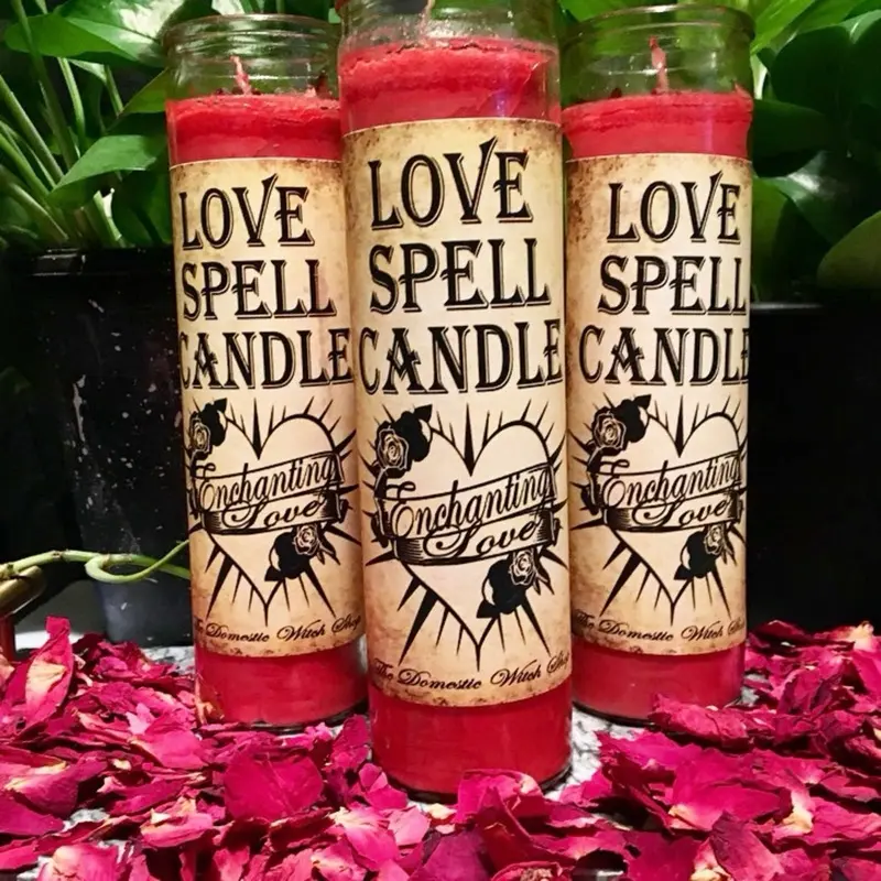 Love Spell Candle Spiritual Manifesting Enchanting Love Red Wax for Attraction and Love Spells