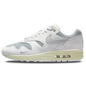 Nike Patta x Air Max 1 'White' Men's Casual Round Toe Sneakers with Breathable Mesh Upper and Durable Rubber Outsole for All Seasons