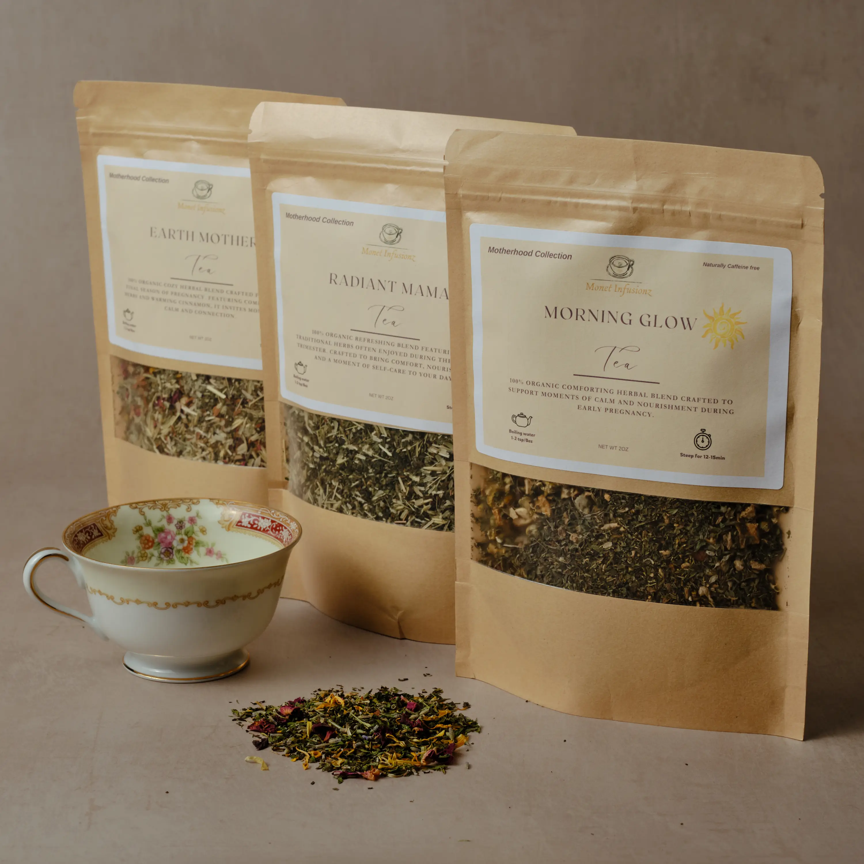 Pregnancy Journey Bundle | First, Second & Third Trimester Herbal Tea Collection | 3 Loose Leaf Teas