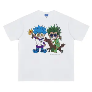 Hunter x Hunter "Gon Killua" Vintage Oversized Tee Anime T-shirt 100% Cotton Original Design Men's Top for Fans Menswear Tshirt