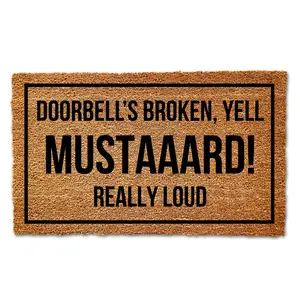 Doorbell Broken Doormat, Funny Doormat, Welcome Mat, Mustard Doormat, Music Decor, Funny Door Mat, Porch Patio Decor
