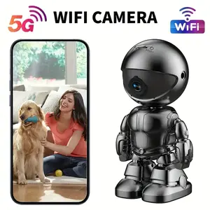 [3MP HD Robot Camera] 3MP HD Smart Phone Robot Camera | Indoor Security Cameras with 360 Degree Night Vision, Two Way Audio, Motion Detection | Pet Camera for Cat Dog, Gifts for Home Security