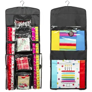 Gift Wrap Storage Organizer Wrapping Paper Holder Christmas Gift Bag Hanging Container