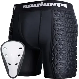 Youth Boys Padded Sliding Shorts with Athletic Cup for Baseball Football Lacrosse