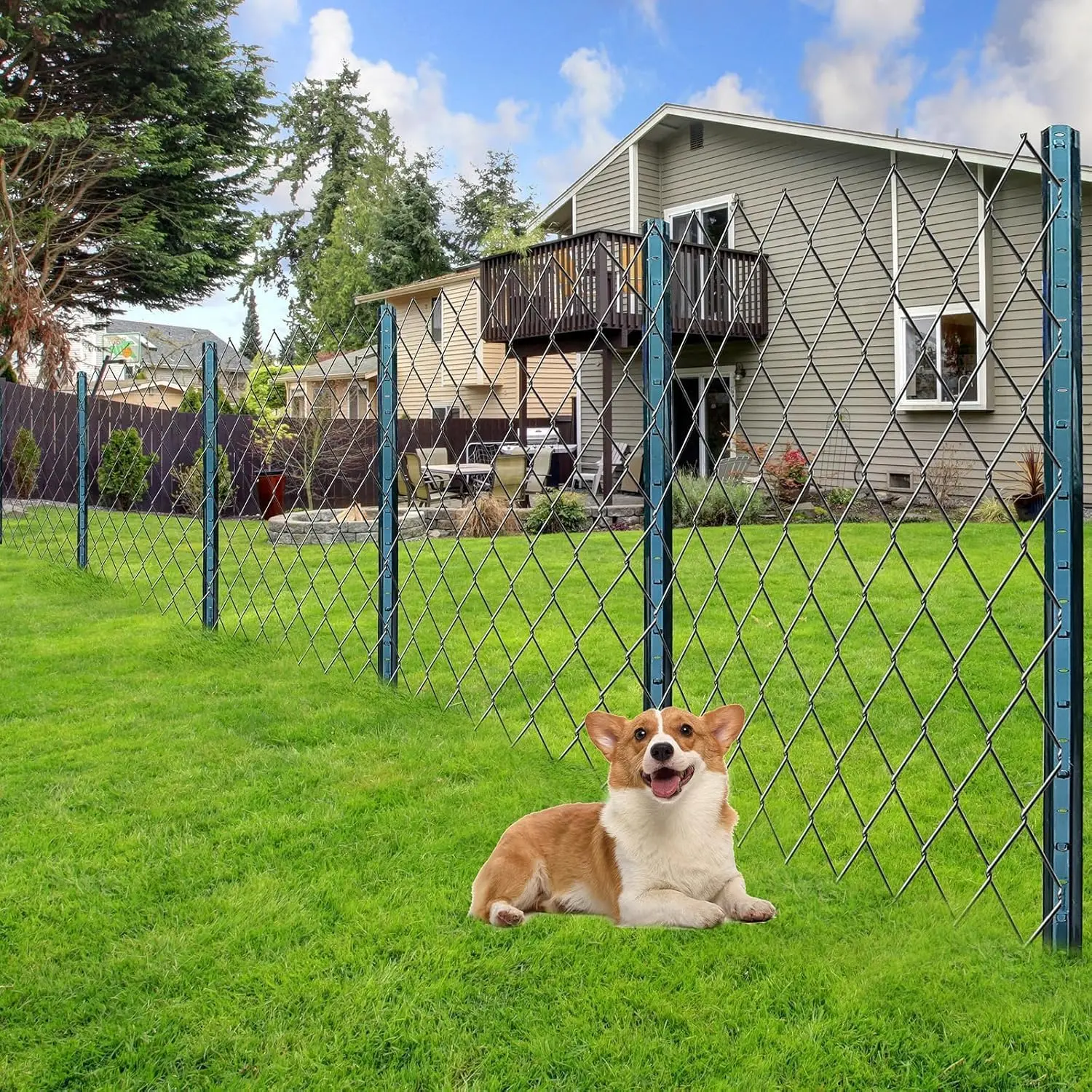 15 Pack Metal Fence Posts - Premium U-Shaped Steel Fence Posts for Wire Mesh, No Dig, 4/5/6/7 Feet, Light Duty for Lawn & Garden