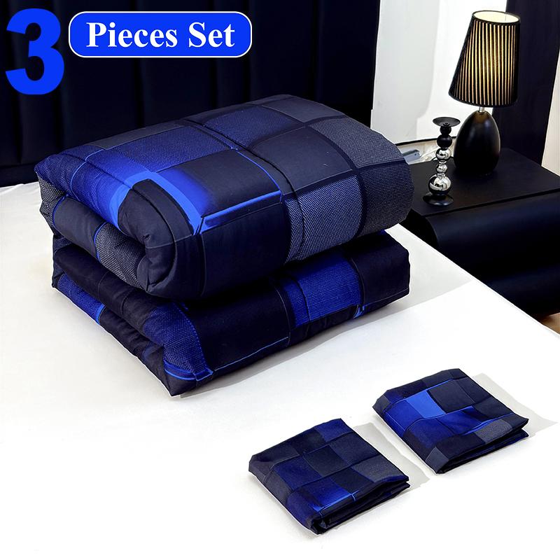 Four Seasons Technology Bedding Set 3 /7 piece quilt set, digital printing, available all year round, a must for avant-garde bedrooms, instantly adding a cyber atmosphere, a modern room quickly refreshed, technology-themed bedding, bedroom decoration,