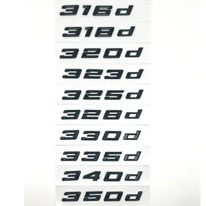 New 2026 Glossy Black 320i 320d 320e 325d 328d 330i 330d 330e 335d 340d Emblem Sticker for BMW Serie 3 E90 E91 E92 F30 F31 F34 G20 G21 car decoration accessoriess