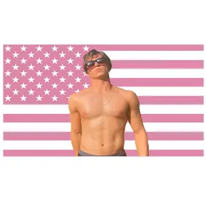 Nicholas Alexander Chavez Pink AmericanFlag Tapestry for Wall Hanging College Dorm Men Cave Decor Room Home Banner with