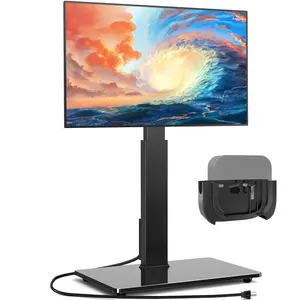 Rfiver Reinforced Floor TV Stand with Power Outlet&Mount for 32-70 Inch TVs Up to 110 lbs