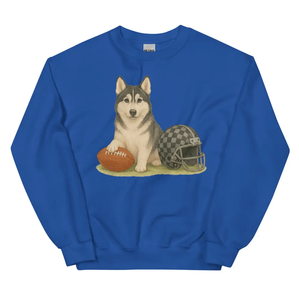 Husky Football Sweatshirt - Unisex Apparel Relaxed Fit Printed In The USA Clothing Womenswear Casual Comfort Cotton Top Athletic Boho Chic