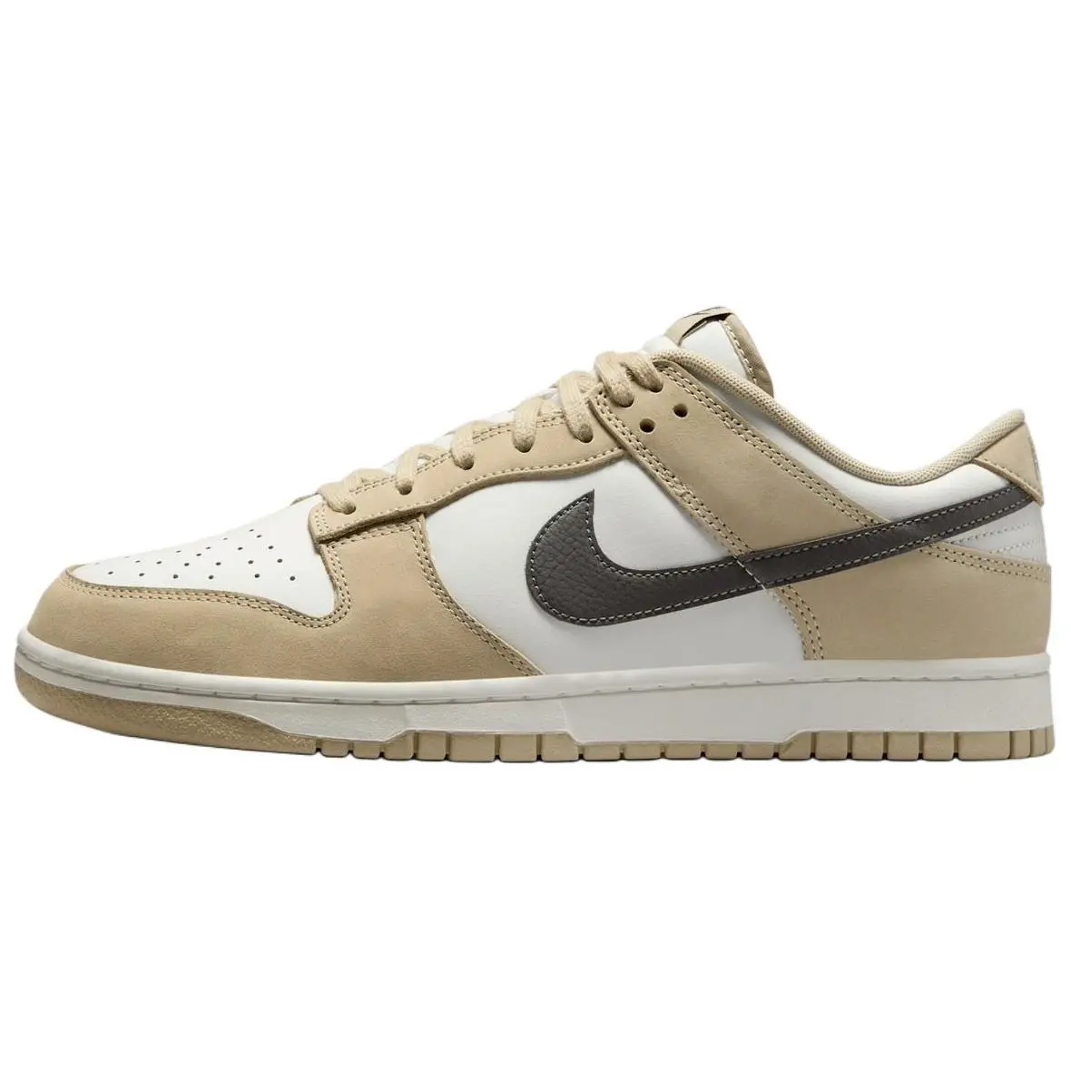 Nike Dunk Low 'Desert Khaki' Men's Classic Low-Top Trainer Shoe, Premium Leather Upper, Durable Rubber Sole, Casual Wear Sports Footwear for All Seasons, Non-Marking Soles, True To Size, Us Sizes 6-12, Breathable Mesh, Lace-Up, Us M 10
