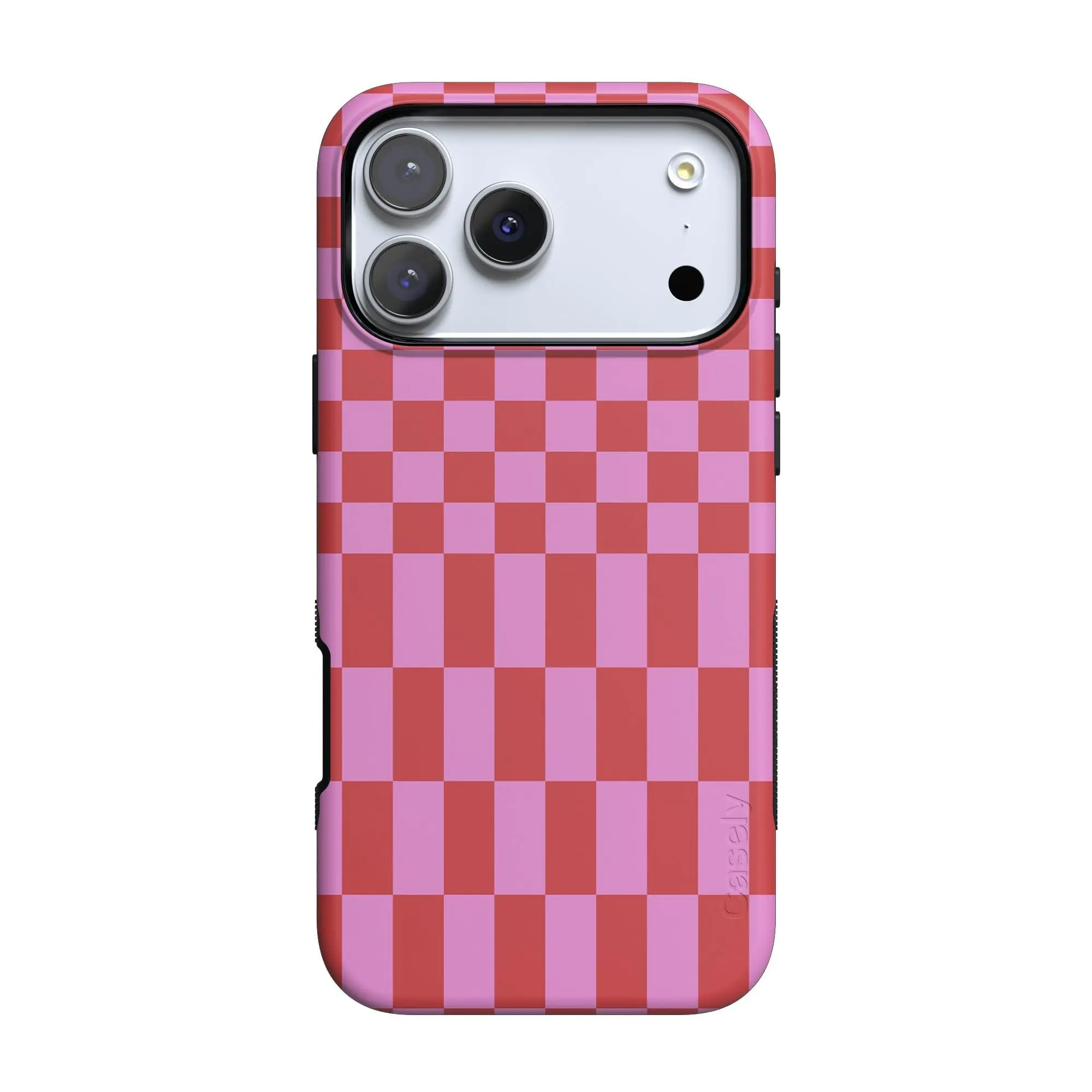 Casely iPhone 17 Pro Case | Vibe Check | Pink Checkerboard | Bold Protective Design | Compatible with MagSafe