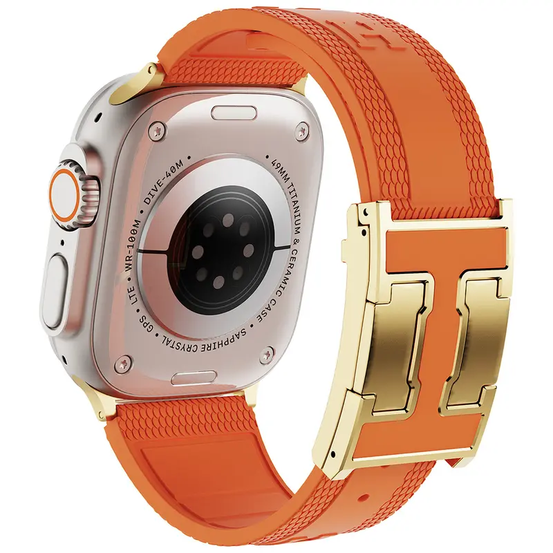 CRAZYGRASS Magnetic Silicone Band Compatible with Apple Watch, Adjustable Strap for 44mm/45mm/46mm/49mm, Smart Watch Accessories, Watch Straps