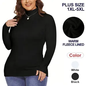 COOTRY【Plus Size】Tops Women’s Lightweight Fleece Lined Turtleneck Tops For Women Long Sleeve Thermal Shirts Going out ultra stretch slim fit Winter Outfits for Women| Cute Fall outfits |New Years Outfit | Curvy Plus Size Clothes| Plus Size Fashion