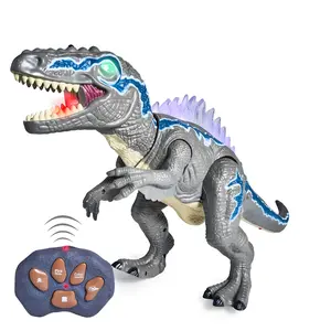 Parent-Child Interactive RC Dinosaur Toy | Walks, Wiggles, Lights Up, Mist Spray | Perfect Birthday/Holiday Gift for Kids 3+ | Needs 5 AA Batteries (Not Included)