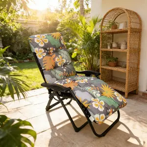 Waterproof Patio Lounge Chair Cushion, 65inch Long Bench Cushion for Outdoor Furniture, Thick Padded Swing Bench Cushion Outdoor Padded Recliner Chair Cushion Non-Slip Back Elastic Sleeve