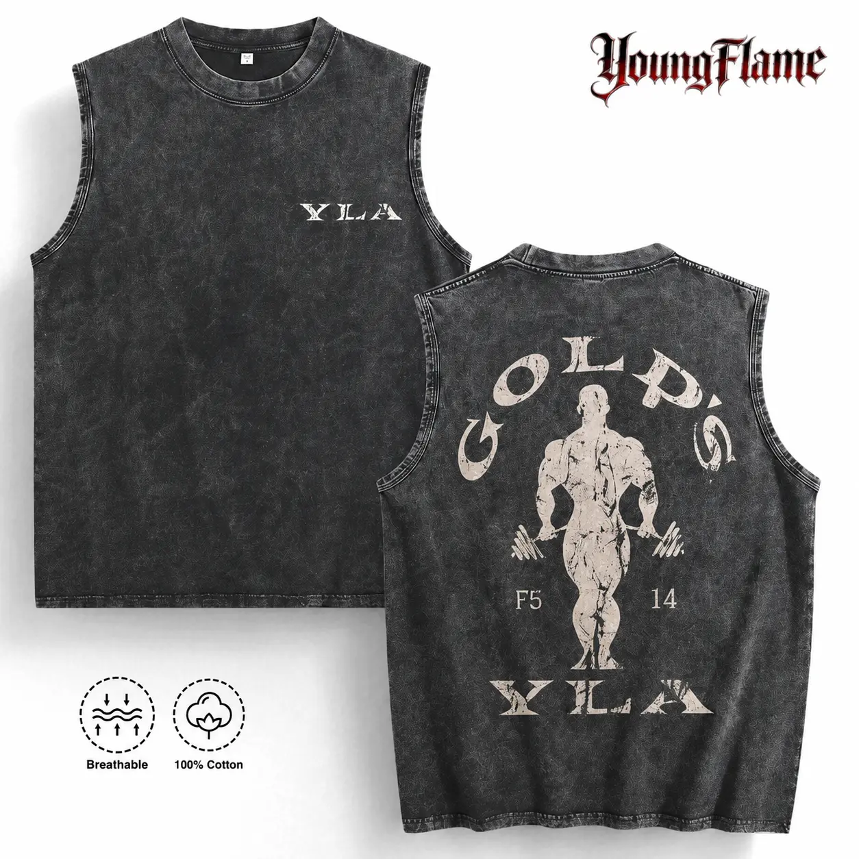 100% Cotton Front Back Print Iron Lifter Graphic Tee A Comfortable Summer Gift Workout Streetwear Y2K Clothing Washed Black Muscle Shirt humorous tshirt men