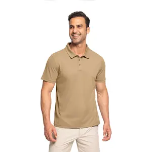 GOPUNE Men's Golf Polo Shirt Short Sleeve Moisture Wicking Shirts Collared Outdoor UPF 50+ Pique Jersey Shirts