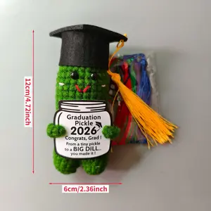 Fun Pickled Cucumber Graduation Gift, Handmade Crochet Graduation Card, Cute Congratulatory Card, High School/College Graduation Decoration