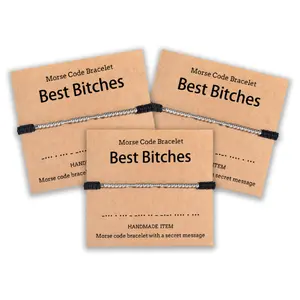 2/3 PCS Best Bitches Morse Code Bracelet Best Friend Gift for Women Funny Friendship Gift Christmas Friendsgiving Valentines Day Gift