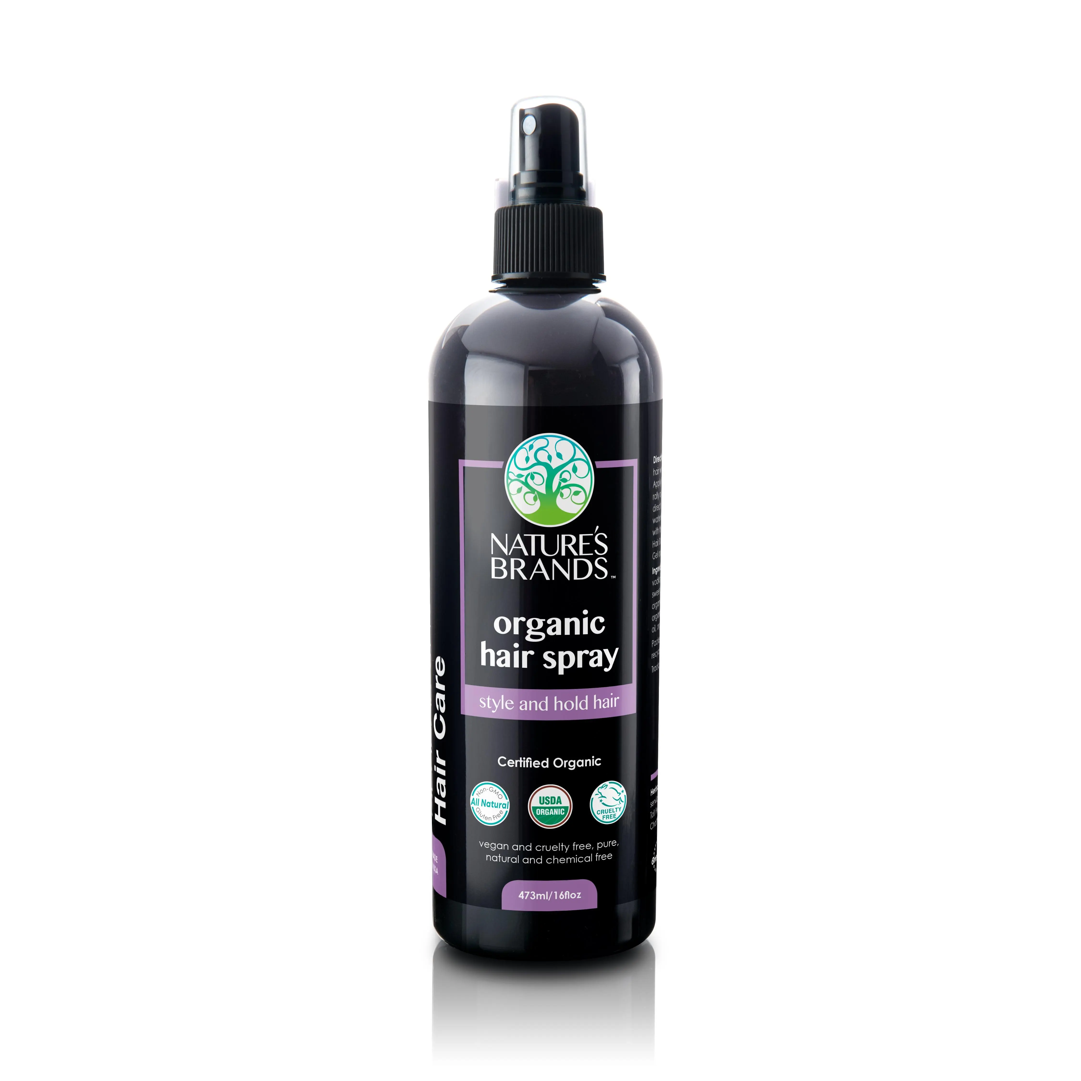 Nature’s Brands USDA Certified Organic Hair Spray – Non-Aerosol Styling Spray