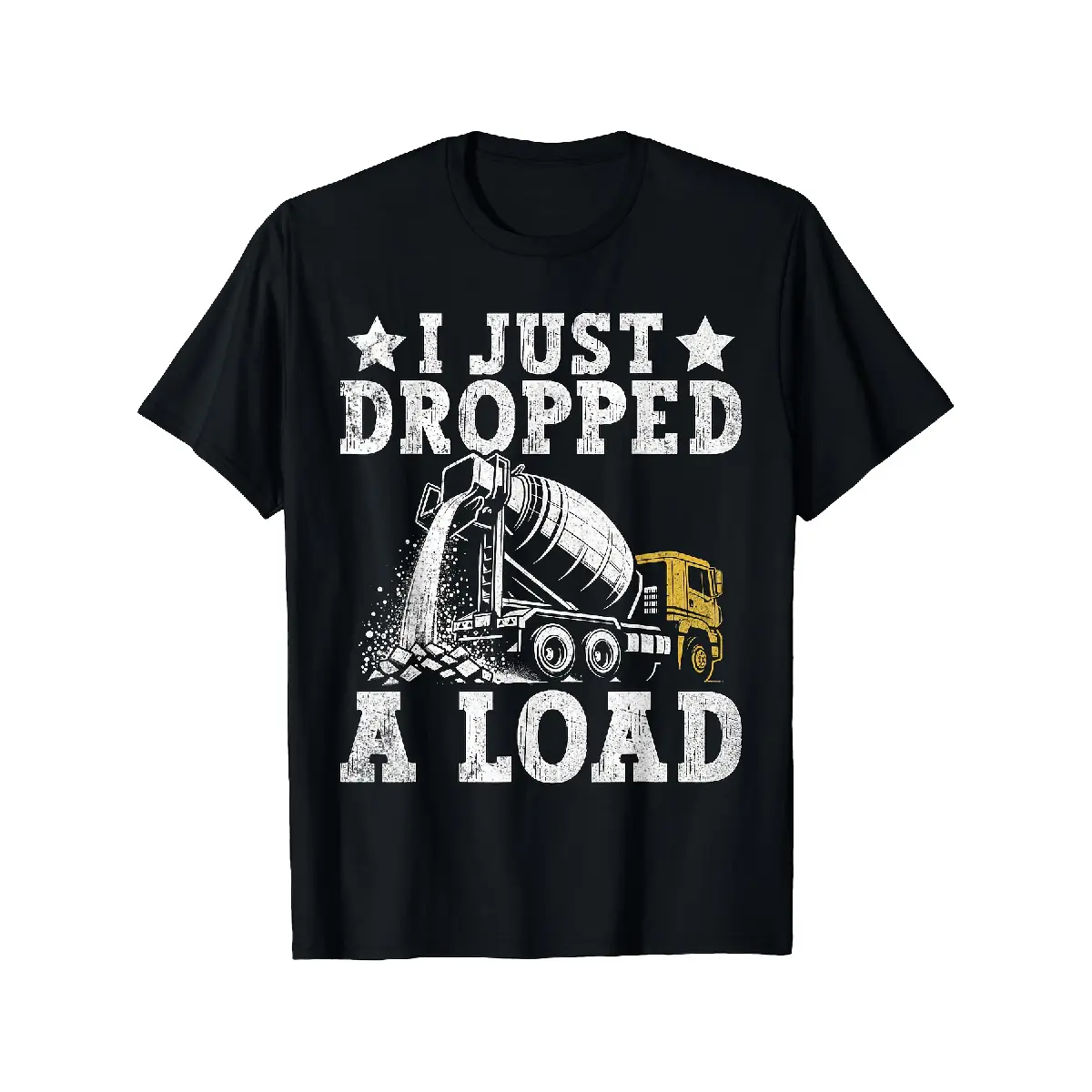 [100% Cotton] 100% Cotton Concrete Cement Mixer Truck Driver Concrete Truck Driver T-shirt, 100% Cotton Printed Round Neck Short Sleeve T-shirt, Gift for Men Dad Husband Grandpa, S-XXXL, Black