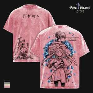 Frieren x Himmel Tee Washed – Frieren Beyond Journey’s End Vintage Heavy Cotton Oversized Anime Manga T-Shirt, Double Printed Retro Unisex Streetwear, Love After the Journey Edition