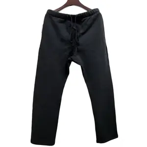 Relaxed Sweatpants Stretch Limo Black - Uncuffed Fleece Elastic Bottom Sweatpants with Pockets, Relaxed Fit, Moisture Wicking, Breathable