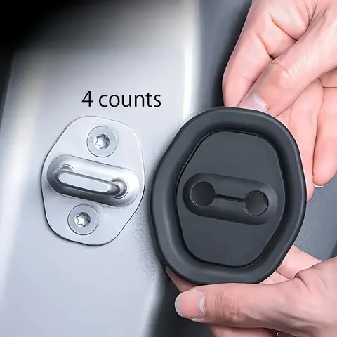 4-Piece Silicone Car Door Lock Covers, Noise Reduction and Rust Prevention Automotive Vehicle Interior Accessories for Sedans, Durable and Quiet Car Interior