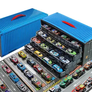 48 Pack Die-Cast Toy Cars for Kids, Mini Metal Race Car Set with Storage Container Display Case, Assorted Vehicle Toys Gift for Boys Girls