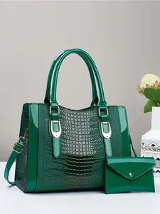 Women's Fashionable Crocodile Embossed Handbag, Casual Large Capacity Shoulder Bag for Daily Used, Trendy Versatile High-quality Daily Commuting Bag, Daily Commuter Purse