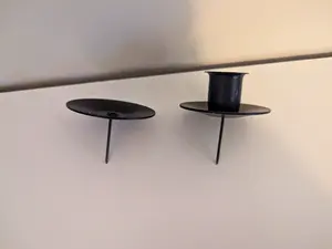 Taper & Pillar Candle Holder with Spike - Standard size taper candle - Amish made - Wrought Iron