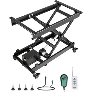 VEVOR Electric Lift Table, 330 lbs Capacity Single Scissor Lift Table, 8-28 in Height Adjustable Lifting Platform, Coffee Table Lift with 4 Wheels, for Material Handling and Transportation, Black