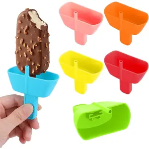 6 Pack Silicone Popsicle Holders with Straw Drip-Free Ice Pop Stick Holder Fit Standard and Wide Sized Sticks Drip Free Popsicle Stick Holder Popsicles Drip Catcher for Toddlers Kids Baby