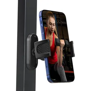 Magnetic Phone Holder for Gym, 360° Adjustable Strong Magnet Base Mount, Universal Magnetic Phone Mount for Workout Recording on All Smartphones